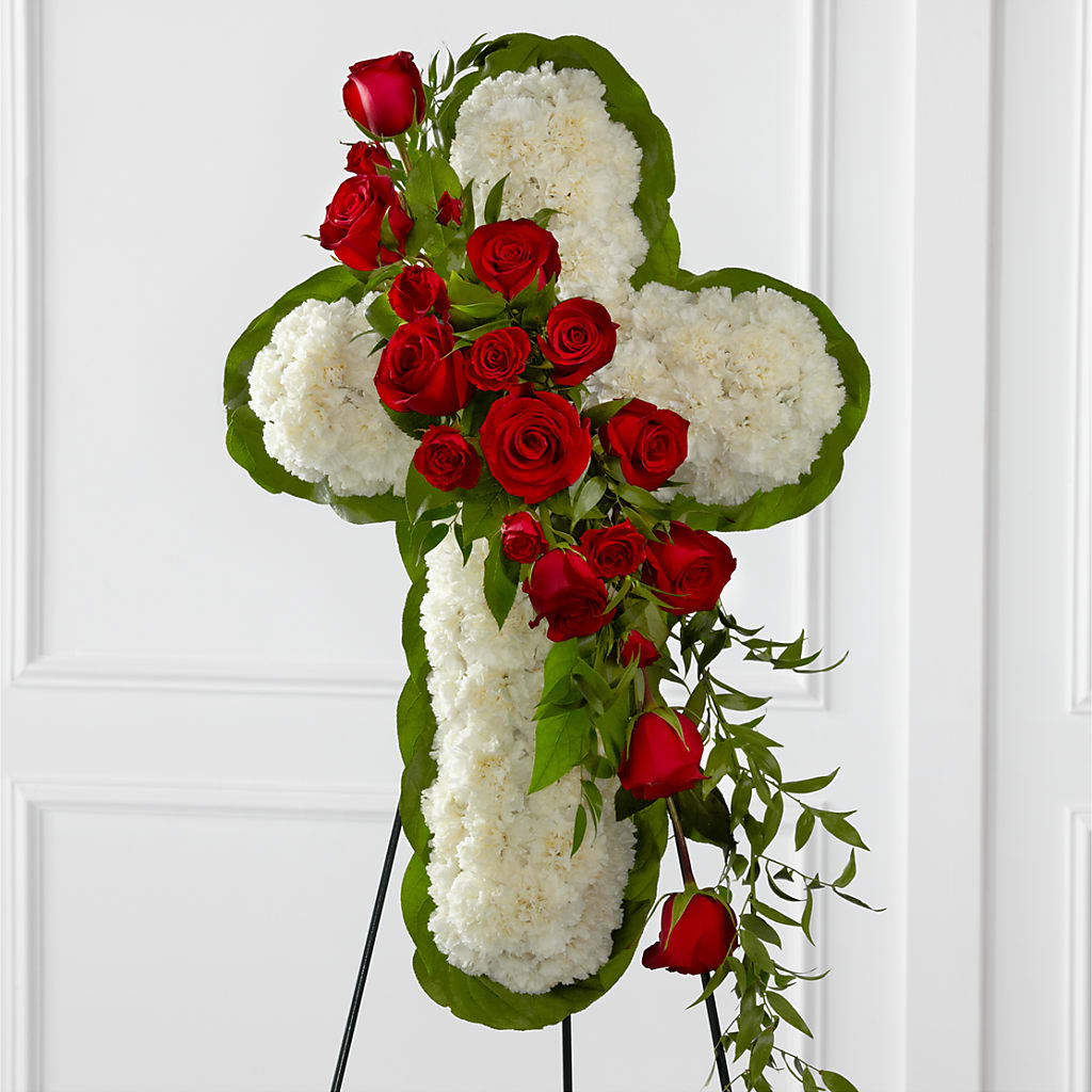 Floral Cross Easel – Joya Flowers, Central Islip NY