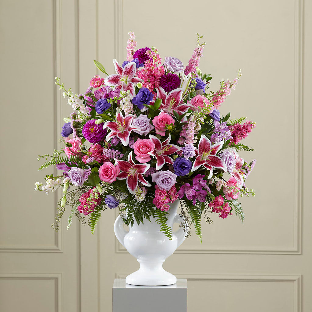 Peaceful Tribute Arrangement – Joya Flowers, Central Islip NY