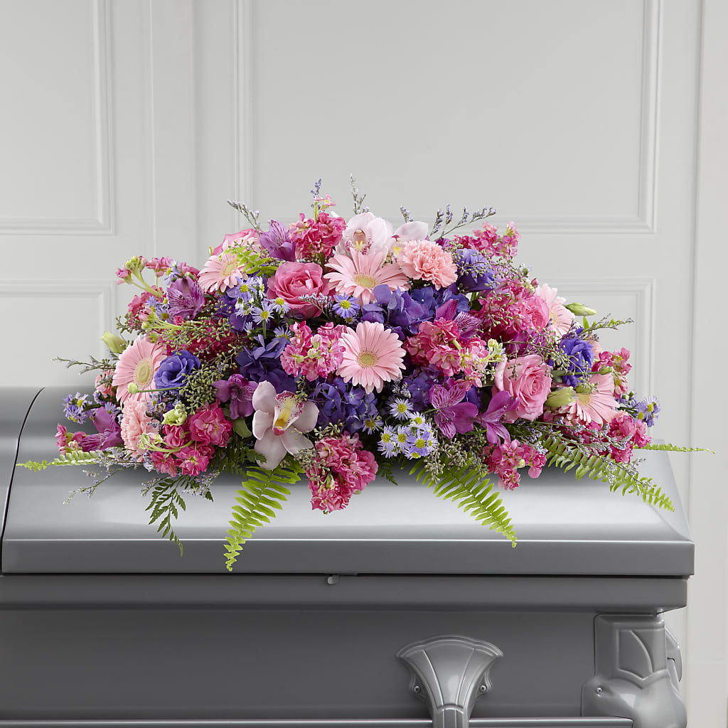 Glorious Garden Casket Spray – Joya Flowers, Central Islip NY