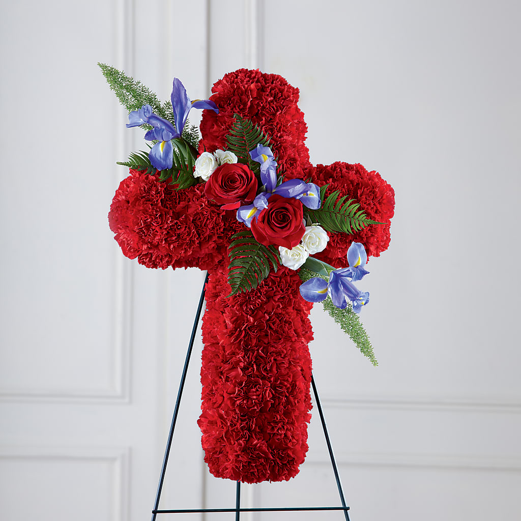 Faithful Hero Floral Cross – Joya Flowers, Central Islip NY