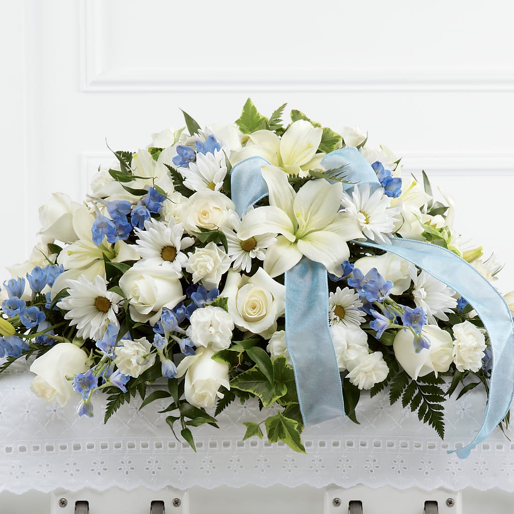 Tender Treasure Casket Spray – Joya Flowers, Central Islip NY