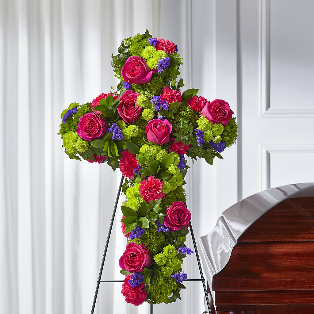 Tribute Rose Floral Cross – Joya Flowers, Central Islip NY
