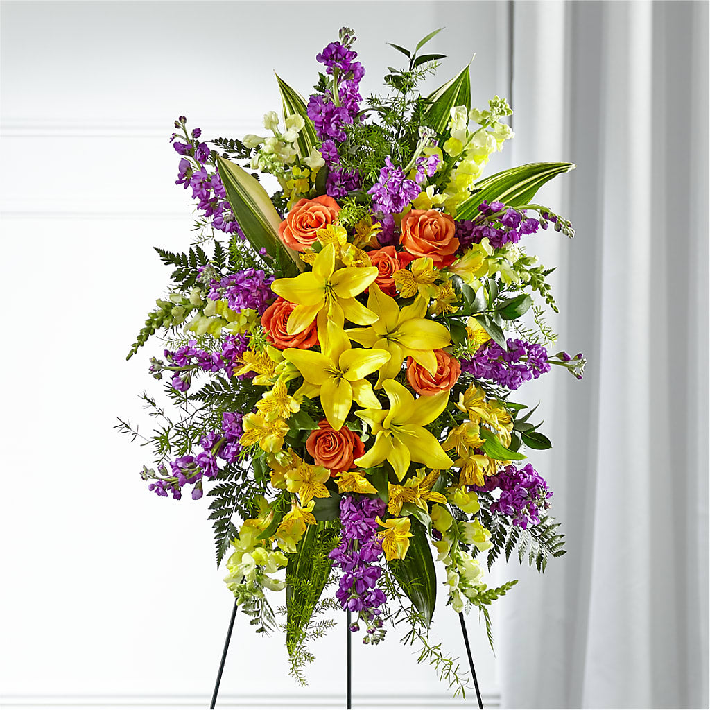 Thoughtful Prayers Standing Spray – Joya Flowers, Central Islip NY