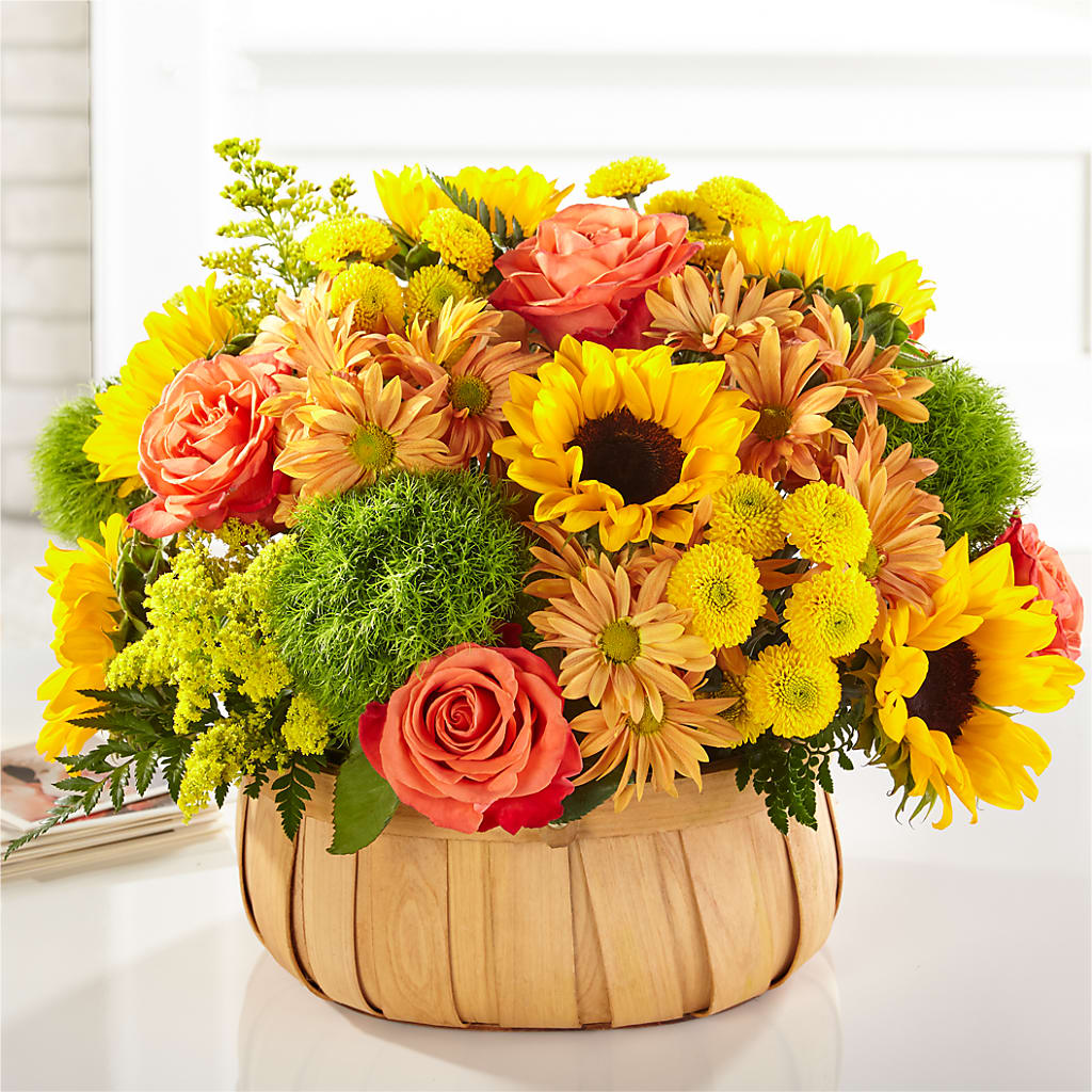 Harvest Sunflower Basket – Joya Flowers, Central Islip NY