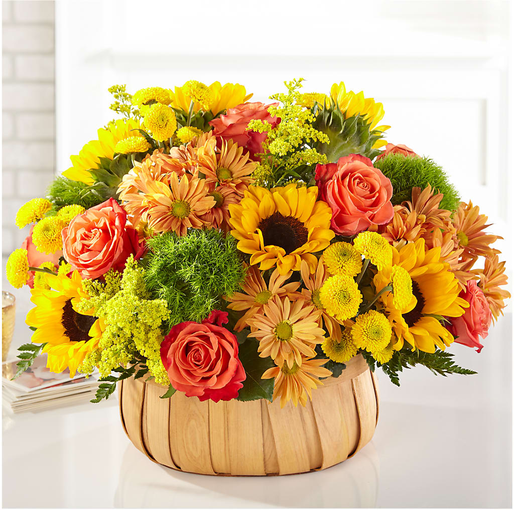 Harvest Sunflower Basket – Joya Flowers, Central Islip NY