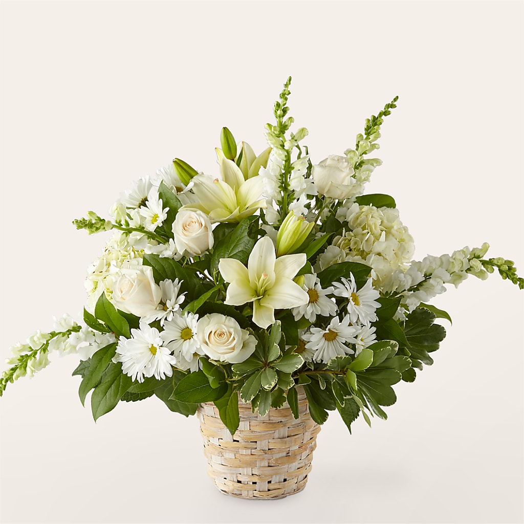 Ivory Elegance Floral Basket – Joya Flowers, Central Islip NY