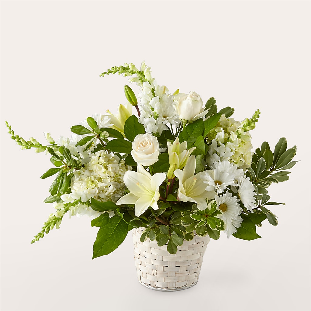 Ivory Elegance Floral Basket – Joya Flowers, Central Islip NY