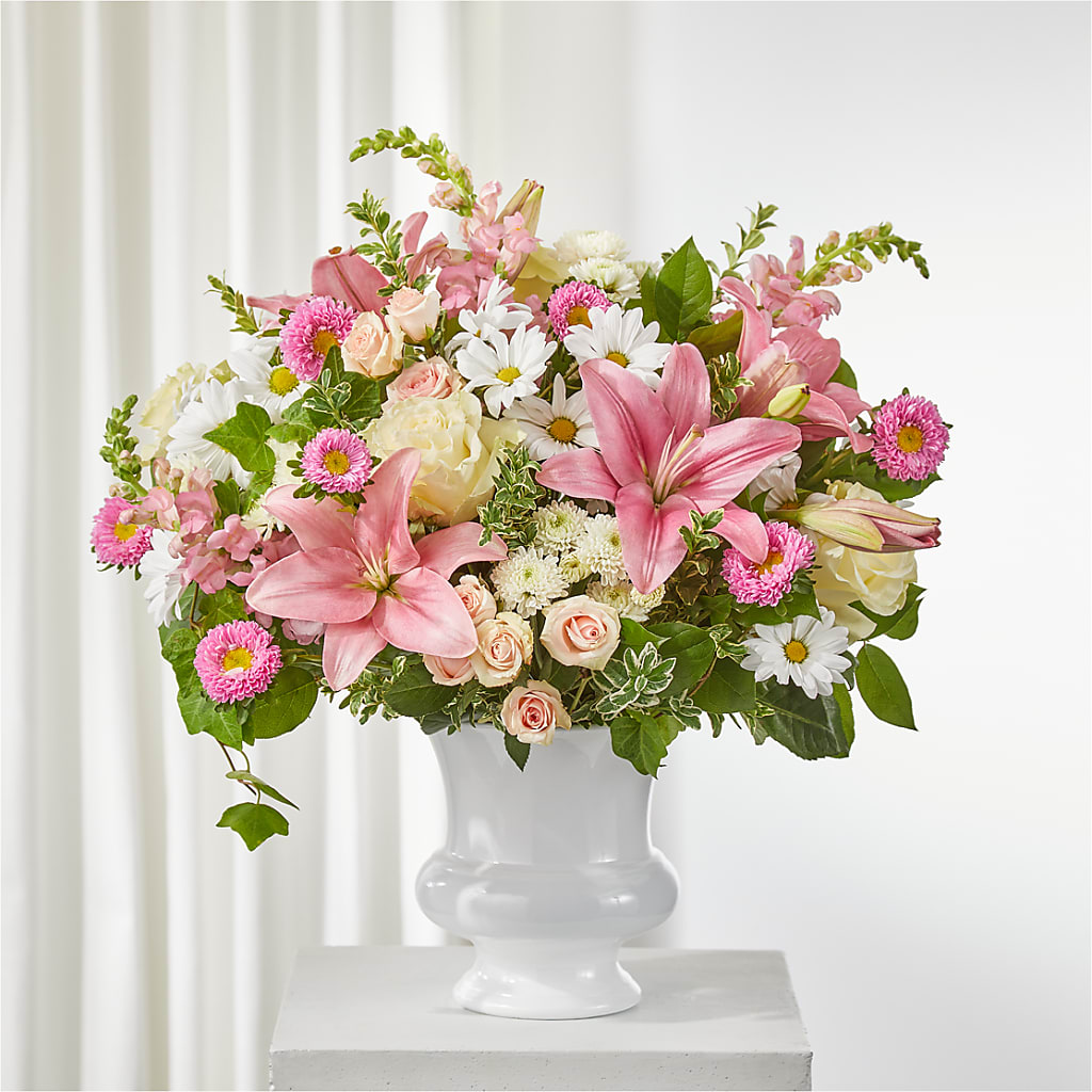 Empathetic Blooms Urn Arrangement – Joya Flowers, Central Islip NY