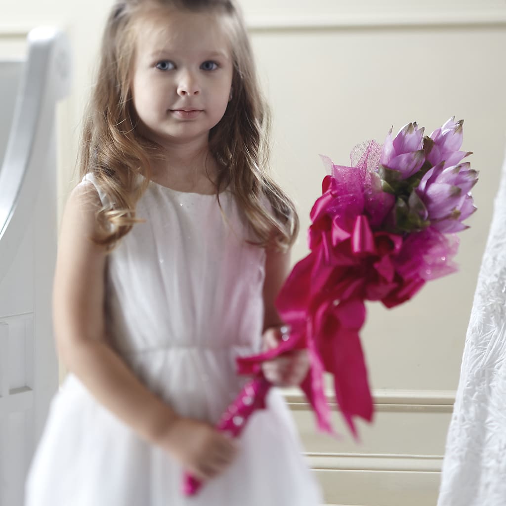 Sparkle Pink Flower Girl Bouquet – Joya Flowers, Central Islip NY