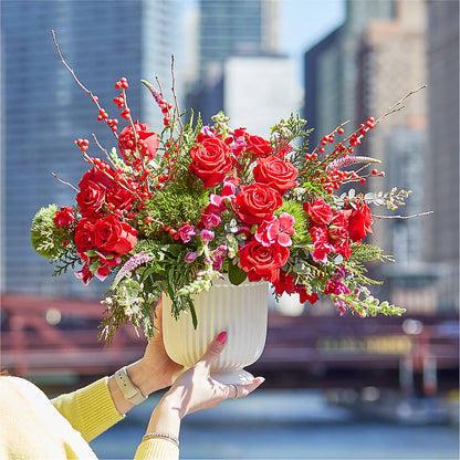 Big Red Bow Bouquet –  Joya Flowers, Central Islip NY