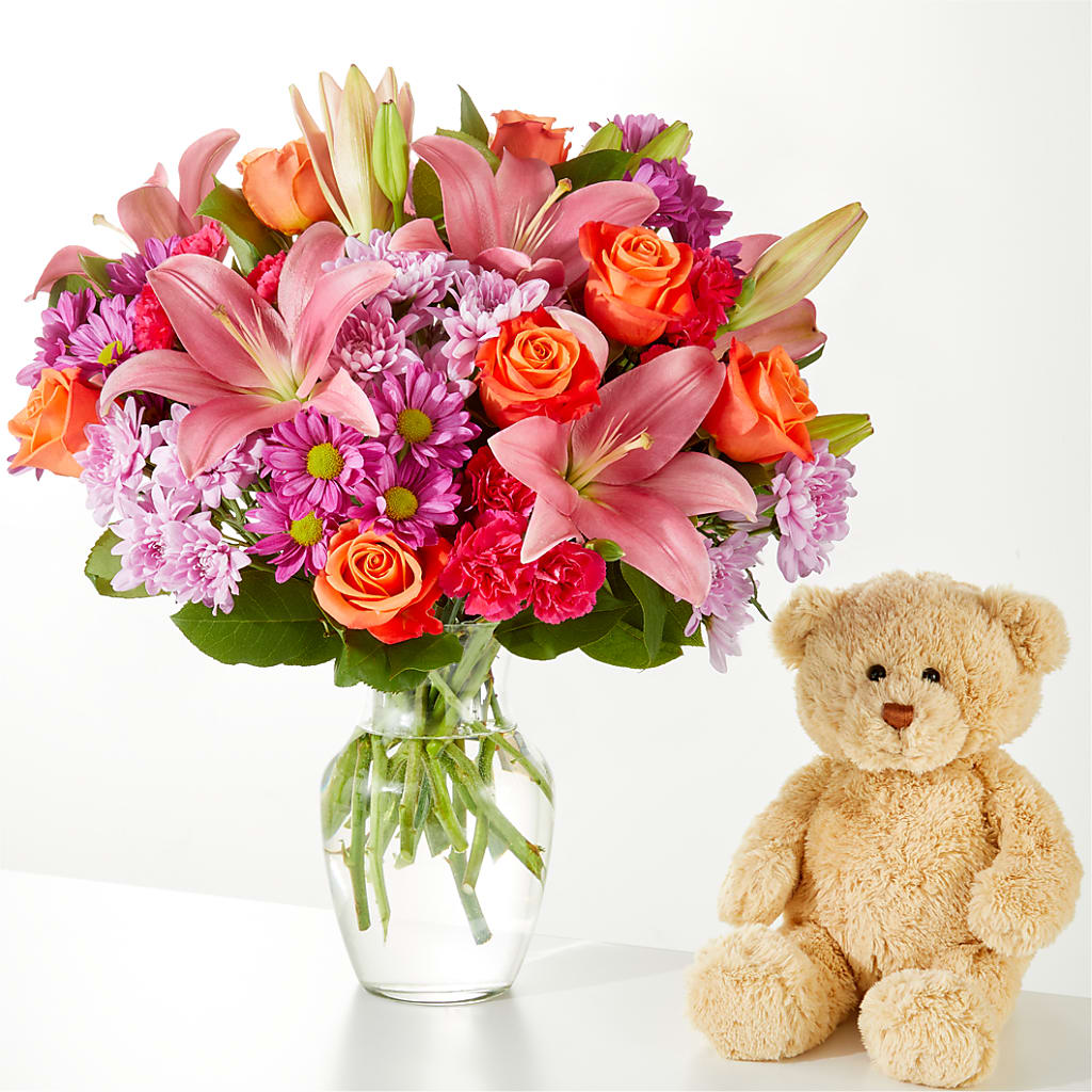 One and Only Bouquet and Bear Bundle –  Joya Flowers, Central Islip NY