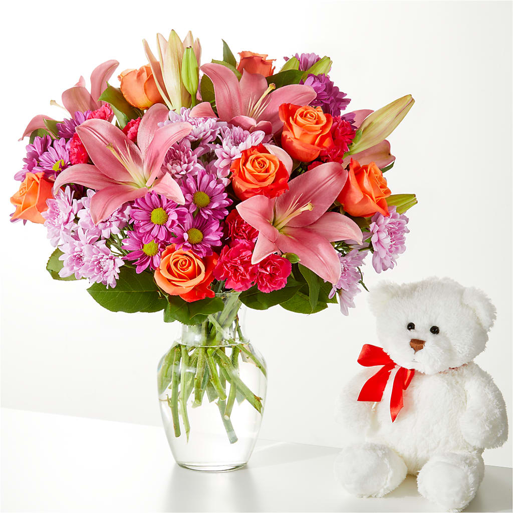 One and Only Bouquet and Bear Bundle –  Joya Flowers, Central Islip NY