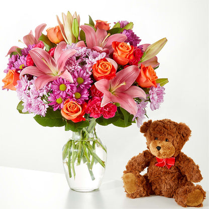 One and Only Bouquet and Bear Bundle –  Joya Flowers, Central Islip NY