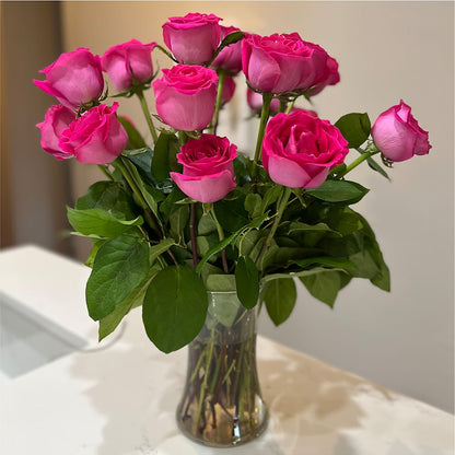 Long Stem Pink Rose Bouquet –  Joya Flowers, Central Islip NY