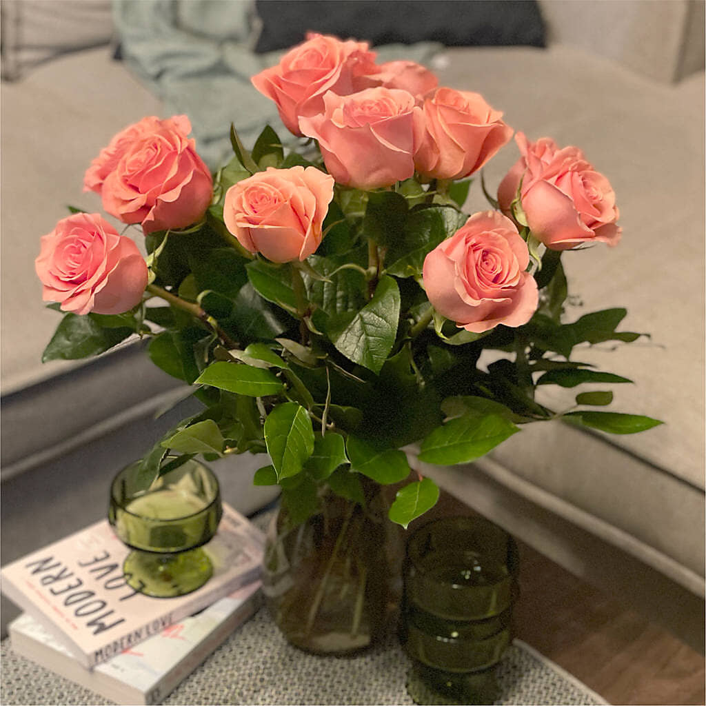Long Stem Pink Rose Bouquet –  Joya Flowers, Central Islip NY