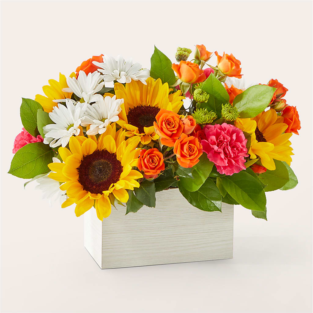 Sun-drenched Blooms Box Bouquet –  Joya Flowers, Central Islip NY