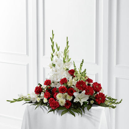 Crimson & White Arrangement –  Joya Flowers, Central Islip NY