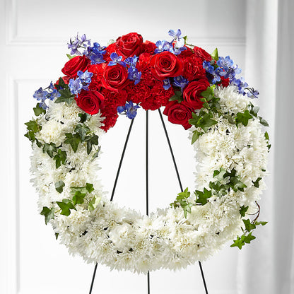 Patriotic Passion Wreath –  Joya Flowers, Central Islip NY