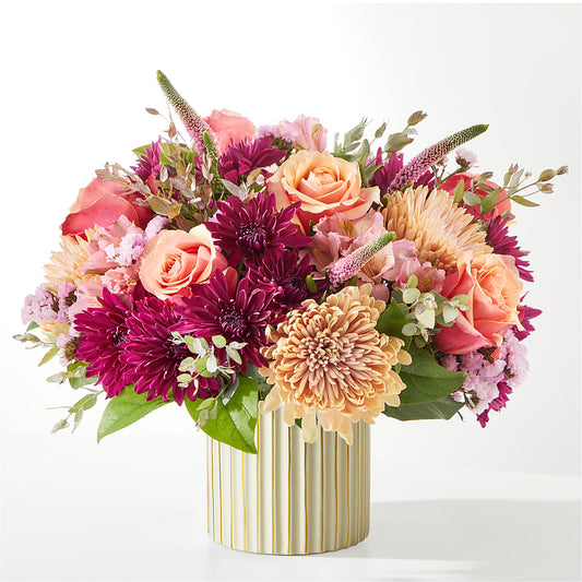 Berry Cobbler Bouquet with Ivory Vase –  Joya Flowers, Central Islip NY