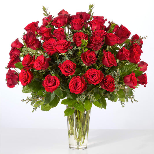 Forever Yours Fifty Stem Red Rose Bouquet –  Joya Flowers, Central Islip NY