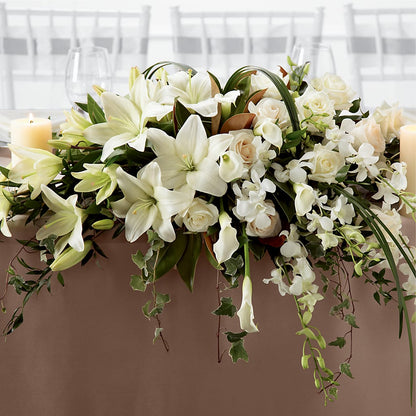 White Linen Arrangement –  Joya Flowers, Central Islip NY