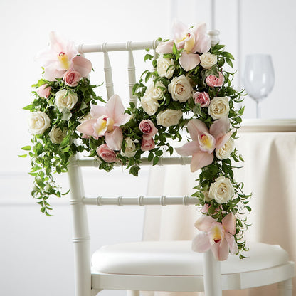 Orchid Rose Chair Décor –  Joya Flowers, Central Islip NY