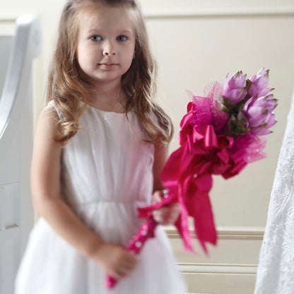 Sparkle Pink Flower Girl Bouquet –  Joya Flowers, Central Islip NY
